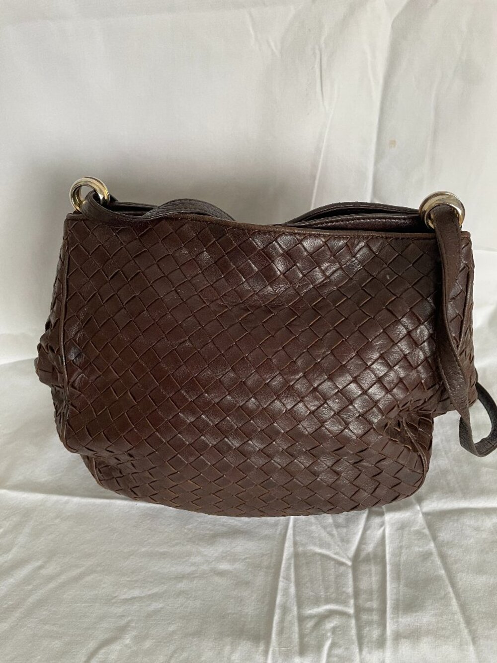 Bottega Veneta brown woven leather handbag